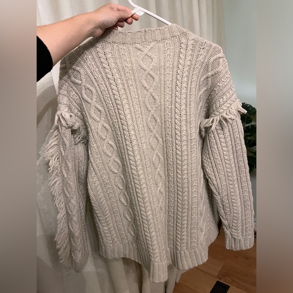 Madewell merino wool cableknit fringe cardigan - Picture 7 of 8